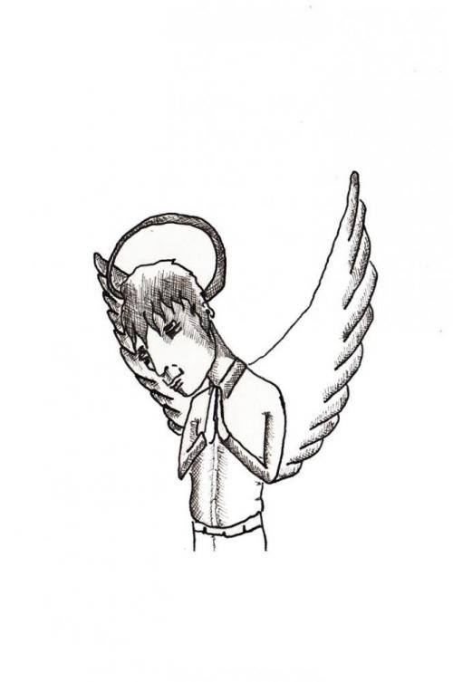 sad angel - luca beolchi drawings